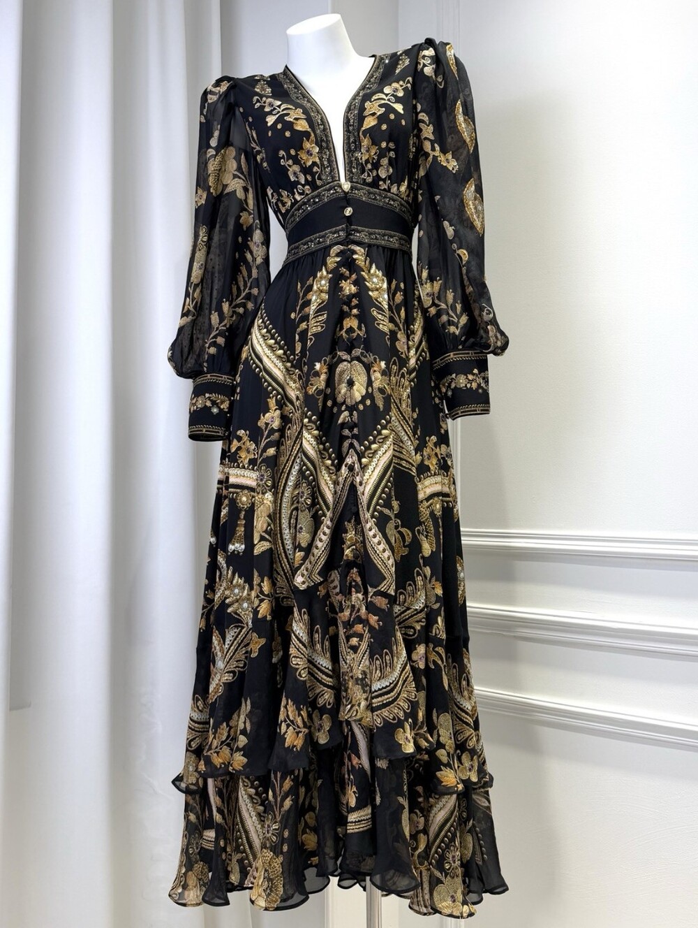 Camilla long button front dress In Taurus rising - Picture 6 of 13